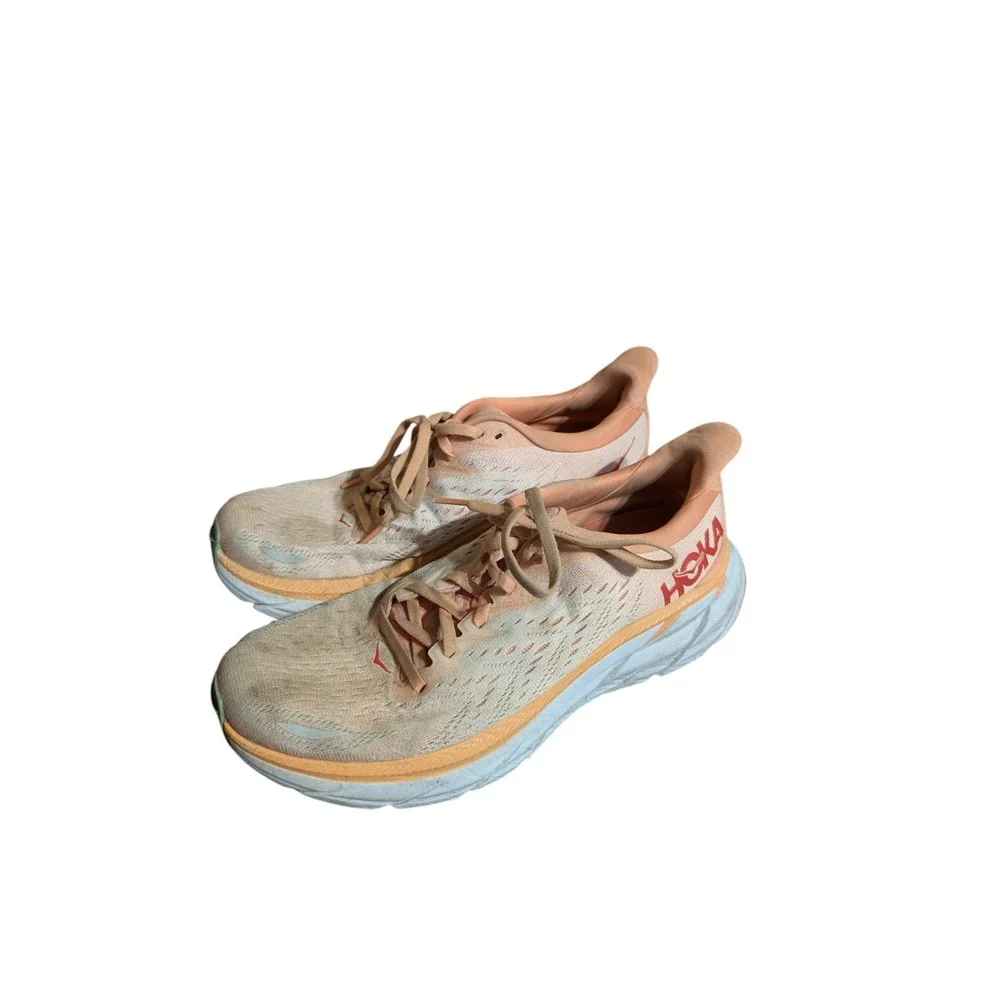Hoka One One Womens Clifton 8 1119394 CSPY Orange Running Shoes Sneakers Size 9B